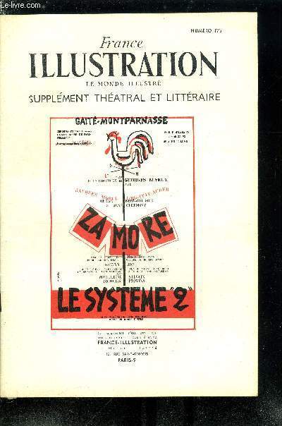 France illustration, le monde illustr, supplment thatral et littraire n 175 - Zamore, tragdie-bouffe de Georges Neveux