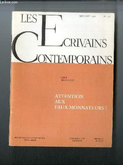 Les crivains contemporains Srie historique n 175 - Attention aux faux-monnayeurs ! par Bernd Ruland