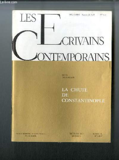 Les crivains contemporains Srie historique n 177 - La chute de Constantinople par Maurice et Marilne Chavards