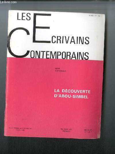 Les écrivains contemporains Série historique n° 199 - La découverte d'Abou-Simbel par Louis A. Christophe
