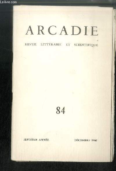 ARCADIE n 84 - L'archaeoptryx et l'homosexuel, par Lucien Farre - Les 