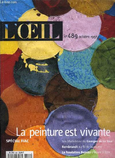 L'oeil n 489 - Quand Degas collectionnait par Henri Loyrette, Le bestiaire de Diego Giacometti par Elisabeth Vedrenne, La peinture est vivante par Eric de Chassey, Rembrandt, la collection Frits Lugt par Maria van Berge-Gerbaud, Dans la lande sculpte