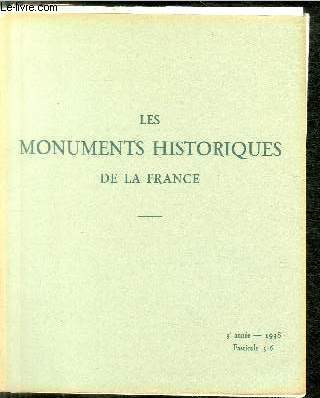 LES MONUMENTS HISTORIQUES DE LA FRANCE N 5-6 - La consolidation des linteaux de la galerie du premier tage de l'amphithatre de Nimes par A. Chauvel, Rflexions a propos de crneaux, H. Nodet, Les travaux d'assainissement et de consolidation de l'glise