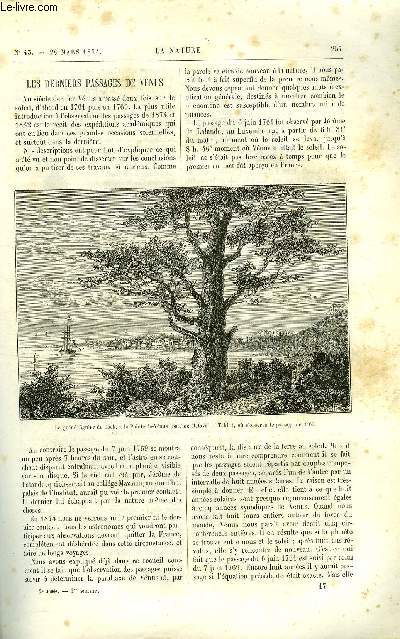 La nature n 43 - Les derniers passages de Vnus par W. de Fonvielle, L'autopsie des frres siamois, Action brisante d'une dcharge lectrique a travers l'eau, Analyse micrographique de l'air de l'Hindoustan, L'aurore borale du 4 fvrier 1874 observe