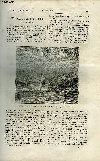 La nature n 60 - Une trombe d'eau sur le Rhin, Les lgumistes, Les poissons fossiles par Dr F. Carrigou, Les iles Farallon par Ch. Nordhoff, Les anciens oiseaux des iles mascareignes par E. Oustalet, Les taches solaires et le changement de niveau