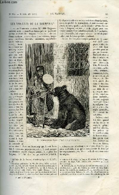 La nature n 162 - Les tsiganes de la Roumanie par Obedenare, Le tlgraphe lectrique sans conducteur et les lectro-diapasons par Ch. Bontemps, Les prparatifs de l'exposition de 1878 par Charles Boissay, Le tunnel du Saint Gothard par Maxime Hlne