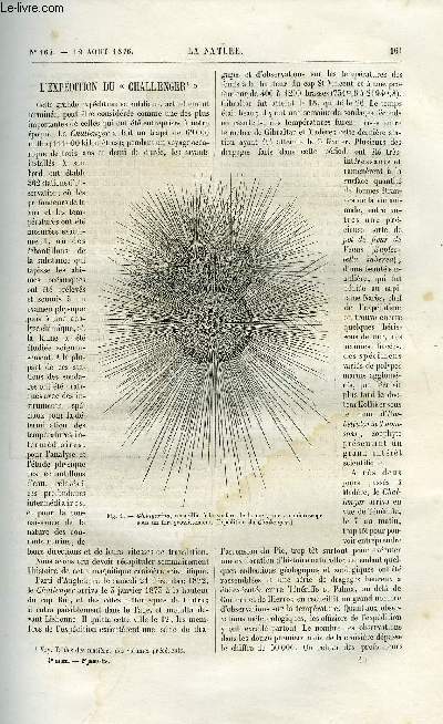 La nature n 167 - L'expdition du challenger, Colonne verticale de lumire observe au coucher du soleil par Amde Guillemin, Des hauteurs baromtriques dans l'ocan atlantique par E. Margoll, Roche d'origine vgtale a l'ile de la Runion