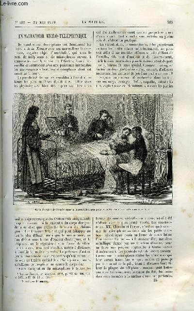 La nature n 312 - Explorateur micro-tlphonique par Adrien Gubhard, Recherches sur l'lectricit par Gaston Plant, La circulation du sang par E.J. Marey, Mtorologie d'avril 1879