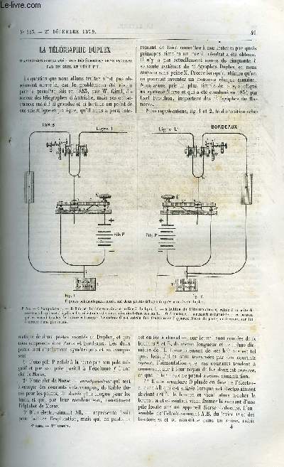 La nature n 343 - La tlgraphie duplex, Les origines et le dveloppement de la vie par Edmod Perrier, Les grands froids, Falsification du beurre par C. Husson