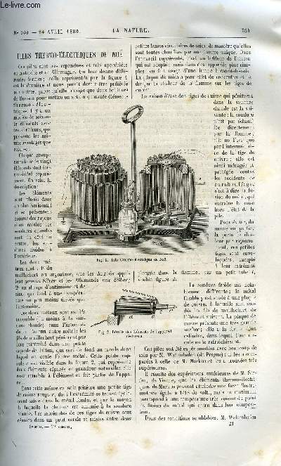 La nature n 360 - Piles thermo-lectriques de No, La conglation des lacs et le rayonnement terrestre, Moteurs hydrauliques de petite puissance, Raies et squales par E. Sauvage, Le pont du Firth of forth