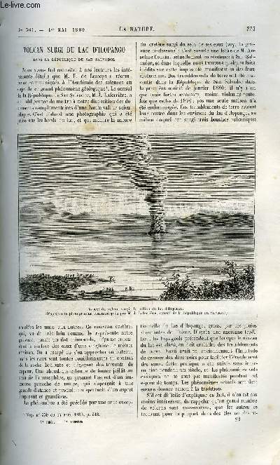 La nature n 361 - Volcan surgi du lac d'Ilopango dans la rpublique de San Salvador par Gaston Tissandier, Les voyages arctiques de Nordenskiold, Stabilit chimique de la matire en vibration sonore par M. Berthelot, Le pin et l'eucalyptus, Les miroirs