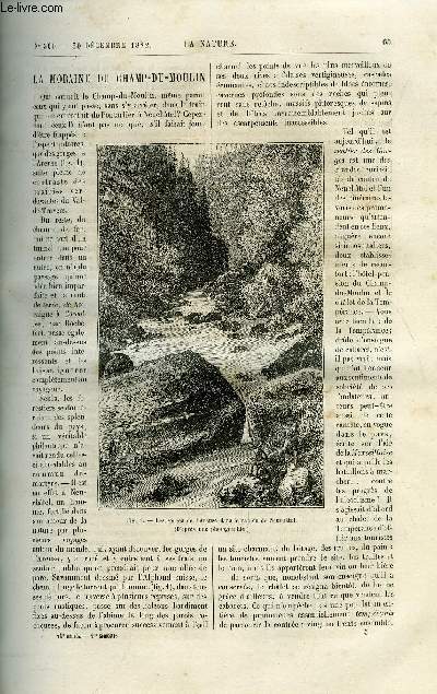 La nature n 500 - La moraine du champ du moulin par Stanislas Meunier, La grande comte de 1882, Le chemin de fer a voie troite d'Anvin a Calais, Richesse de la faune entomologique franaise, Npenthes et anthuriums par Ch. Joly, Fabrication des roues