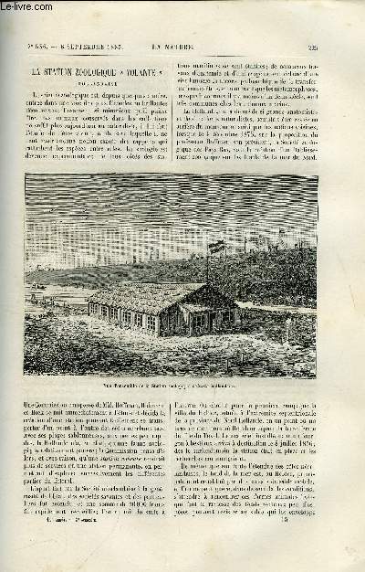 La nature n 536 - La station zoologique volante hollandaise par H.E. Sauvage, La station physiologique de Paris par E.J. Marey, Histoire de la marine, Le blanchiment par l'lectricit, Le chemin de fer mtropolitain de vienne