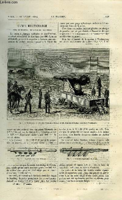 La nature n 556 - Canon multicharge pour la dfense des cotes et des ports, La comte pons-brooks par Thollon, Excavateur-transporteur a dblais du canal de Tancarville, Explorations sous marines par H. Filhol, L'instantanit en photographie par Albert