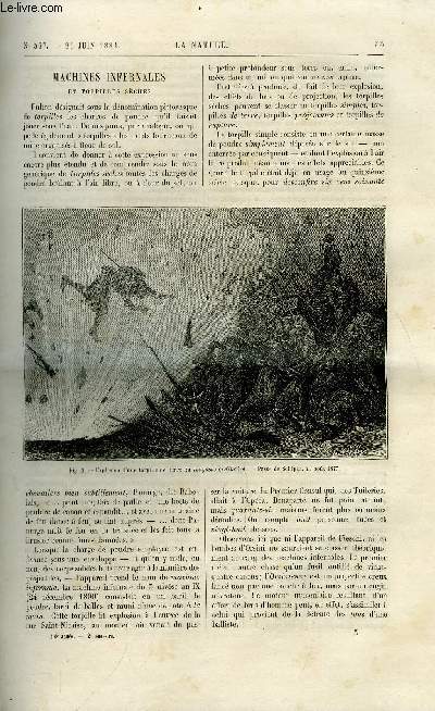 La nature n 577 - Machines infernales et torpilles sches, Le ballon captif de Turin, Explorateur sous marin de MM. Toselli, Balance magntique de Hugues par H. Vila, L'ocarina