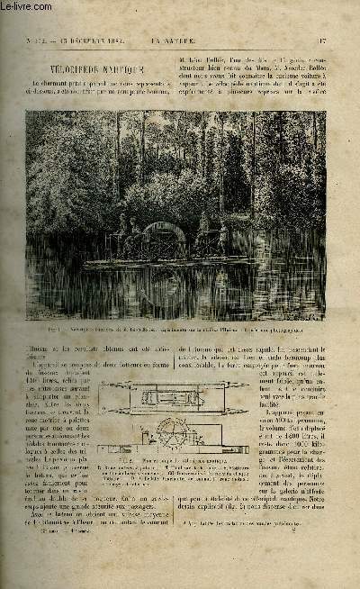 La nature n 602 - Vlocipde nautique, L'Islande, mission de 1883 par Paul de Sde, Un guerrier aztque de l'arme de Montzuma a l'poque de la conqute espagnole, L'industrie des gupes maonnes par Maurice Maindron, Le chemin de fer et le port