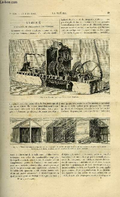 La nature n 630 - L'amiante, applications et prparations industrielles, Un tremblement de terre a Mendoza, La proprit batie en France, Moteur a grande vitesse, Confrence Scientia, La vie au fond des mers par H. Filhol, Le cholra en espagne par A.