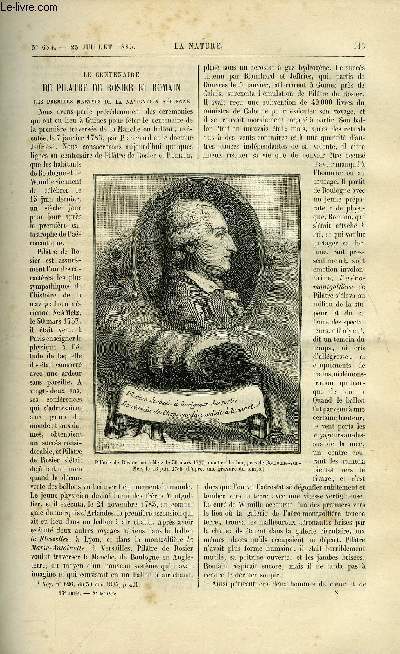 La nature n 634 - Le centenaire de pilatre de Rosier et Romain par Gaston Tissandier, Le rayon vert et l'querre chromatique, Transport d'un phare de buddonness par G. Richou, Un acarien utile par P. Mgnin, Les lapons par le prince Roland Bonaparte