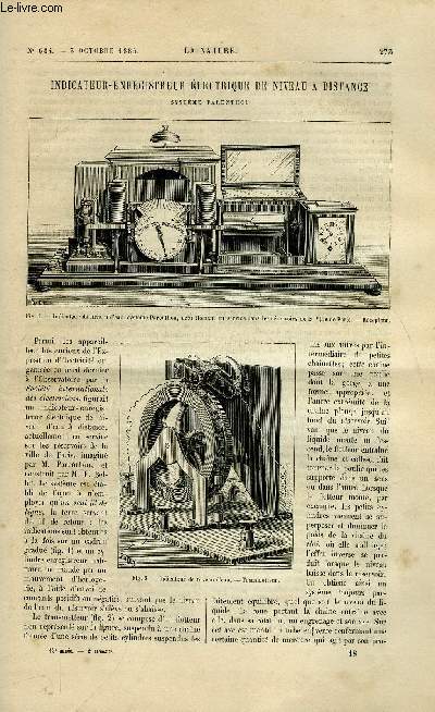 La nature n 644 - Indicateur enregistreur lectrique de niveau a distance, L'audition colore, Formation des oblisques en montagne par Fabien Bnardeau, Les tirs aux pigeons, Le coq de bruyre par E. Oustalet, Le chemin de fer de costa rica, La vie