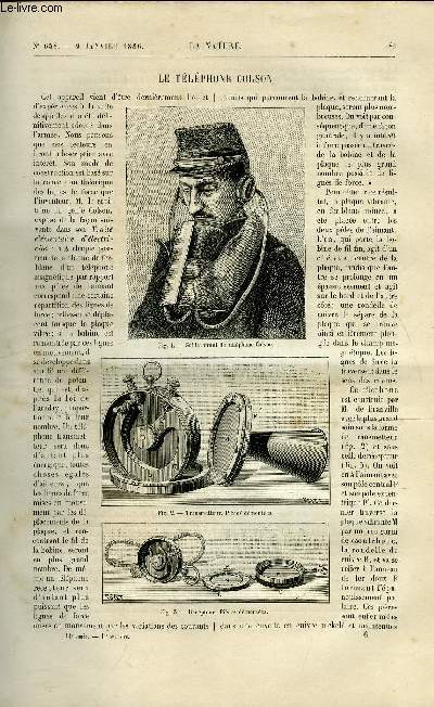 La nature n 658 - Le tlphone colson par G. Mareschal, Lettres d'Amrique par Albert Tissandier, L'arostat dirigeable de chalais-meudon par Gaston Tissandier, Le timbre et la couleur