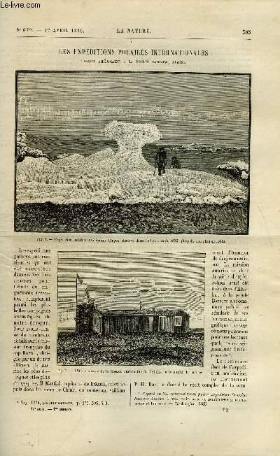 La nature n 672 - Les expditions polaires internationales par Gaston Tissandier, La nouvelle gare de Bordeaux, Le siphon pompe par G. Mareschal, La malle de l'Inde et de l'Australie par Alexandre Laplaiche, Les paradisiers de la Nouvelle Guine