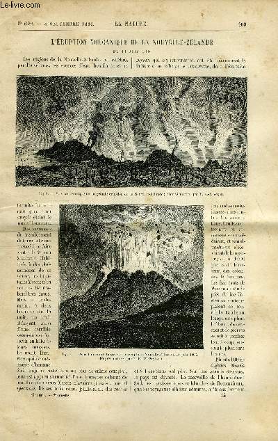 La nature n 692 - L'ruption volcanique de la Nouvelle Zlande du 10 juin 1886, Curiosits photographiques par Gaston Tissandier, Extraction d'une fourchette dans l'estomac par la taille stomacale, La viticulture en Californie par Charles Joly, Pompe