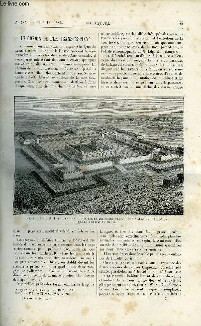 La nature n 785 - Le chemin de fer transcaspien, La forme des nuages par Gaston Tissandier, La pile lgre, Les orchides par J. Dybowski, Le soudan franais, expdition Gallieni 1886-1887, Photographie la nuit a la poudre clair