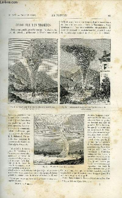 La nature n 787 - Etude sur les trombes par Gaston Tissandier, Exposition universelle de 1889 par G. Richou, La chirurgie chez les oiseaux, Les acridiens en Algrie, La ramie, Bruleur a gaz par G. Mareschal, Les puisatiers ensevelis par W. de Fonvielle