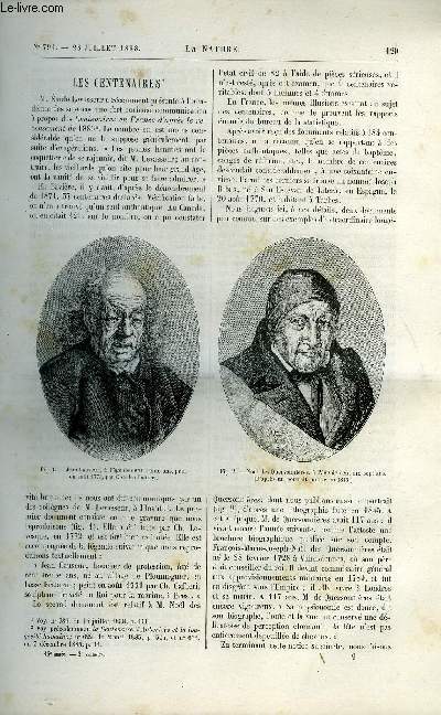 La nature n 791 - Les centenaires par gaston Tissandier, Le nouveau port du Havre, Pistes de Cheirotherium par Stanislas Meunier, La tension superficieille par Van der Mensbrugghe, Collections ethnographiques de la Nouvelle Guine