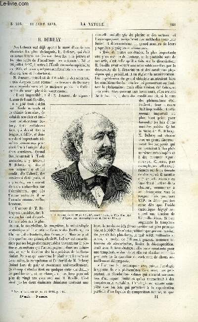 La nature n 793 - H. Debray, Etude sur les trombes par Gaston Tissandier, Premires cartes magntiques de l'Algrie, de la Tunisie et du Sahara agrien par Lon Teisserenc de Bort, Le paquebot city of new york, Les hottentots au jardin d'acclimatation