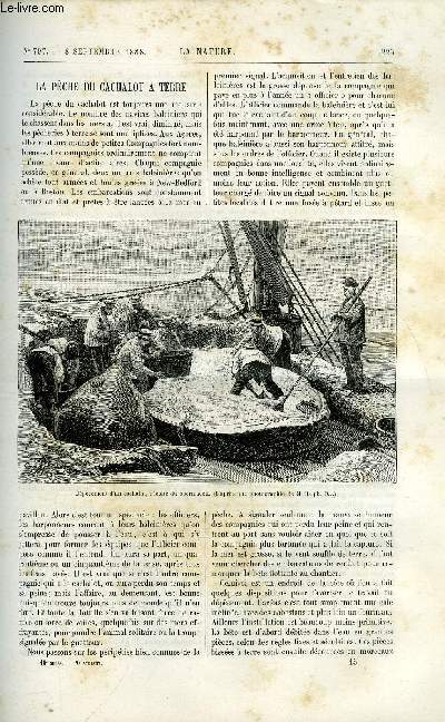 La nature n 797 - La pche du cachalot a terre par G. Pouchet, Le tir des fusils de chasse, Les filets pare-torpilles, Le poison des anguilles par Flix Hment, Le gnral Meusnier et les ballons dirigeables par Gaston Tissandier, Utilisation