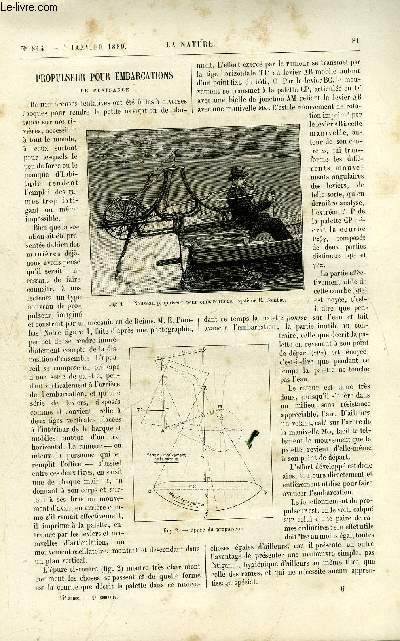 La nature n 814 - Propulseur pour embarcations de plaisance, Climatologie de la cochinchine franaise, Le fulmar ou fulmar-ptrel de l'ile de Saint Kilda, Une barbe extraordinaire, Deux lettres de Beaumarchais, La tour eiffel par Gaston Tissandier