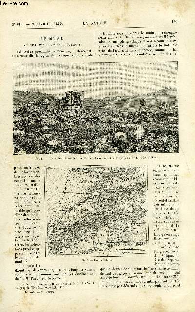 La nature n 819 - Le Maroc et les explorations rcentes par Gabriel Marcel, Le cyclone de Brooklyn du 9 janvier 1889, Les canalisations lectriques a Londres et a Paris par J. Lafargue, Le muse de la susiane au palais du Louvre a Paris, Le dstamage