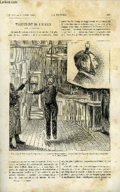 La nature n 827 - Traitement de l'ataxie par la suspension, Les exploitations aurifres du district de Bogoslowsk, Coureurs et marcheurs, Exposition universelle de 1889 par Gaston Tissandier, Rcolte et prparation des plantes pour collections