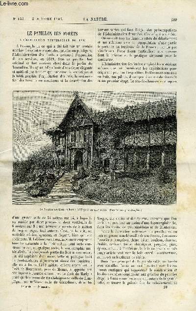 La nature n 853 - Le pavillon des forts a l'exposition universelle de 1889 par Max de Nansouty, Fabrication du papier au Japon, La Tour Eiffel, Anciens costumes populaires franais au palais du Trocadro par Fernand Landrin, Explication des mouvements