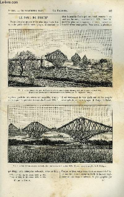 La nature n 861 - Le pont de Forth, Les blindages, La science au thatre, Exposition universelle de 1889, Nouveaux compteurs lectriques