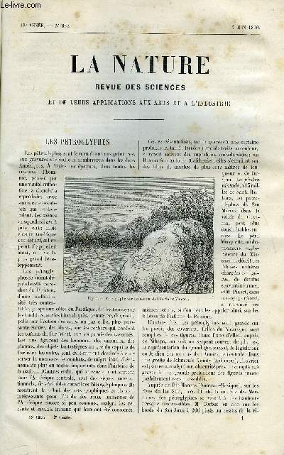 La nature n 888 - Les ptroglyphes par Mis de Nadaillac, Observation de mouvements propres chez une amaryllide, Locomotives de forteresse a quatre cylindres, La photographie a la poudre clair de magnsium par Gaston Tissandier, Le gant fossile