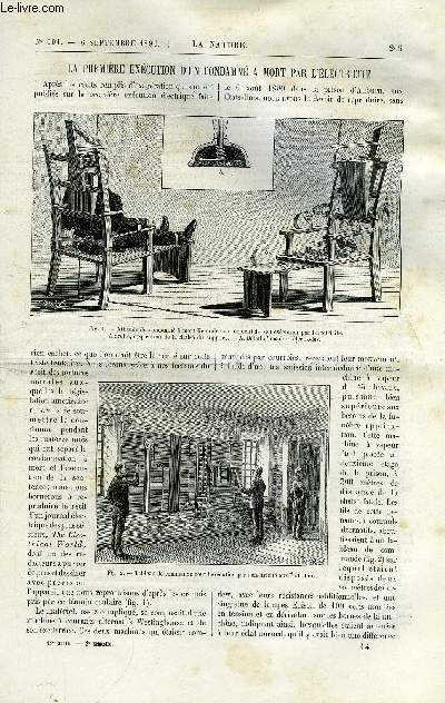 La nature n 901 - La premire excution d'un condamn a mort par l'lectricit, Les engrais chimiques appliqus a la culture des fleurs, Viaduc de la siagne, Les ouragans des 18 et 19 aout 1890, Balance photomtrique a base d'iodure d'azote par Gaston