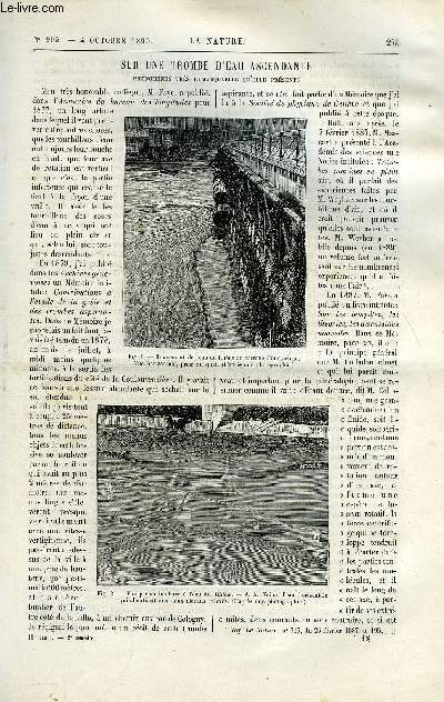 La nature n 905 - Sur une trombe d'eau ascendante par Daniel Colladon, Dermographie ou autographisme, La pyrogravure, Le puits du fort Barrault, L'ascension du Mont Blanc par un touriste, Le funiculaire de Belleville a Paris