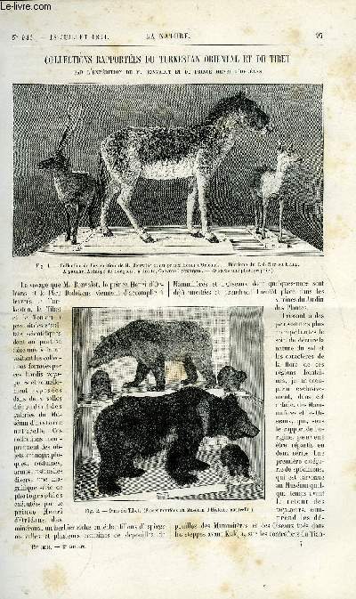 La nature n 946 - Collections rapportes du Turkestan oriental et du Tibet par E. Oustalet, L'industrie des vieux chiffons par Paul Gahry, La tlphonie a Paris, La nouvelle ville de la plata par Daniel Bellet, La production industrielle de l'hydrogne