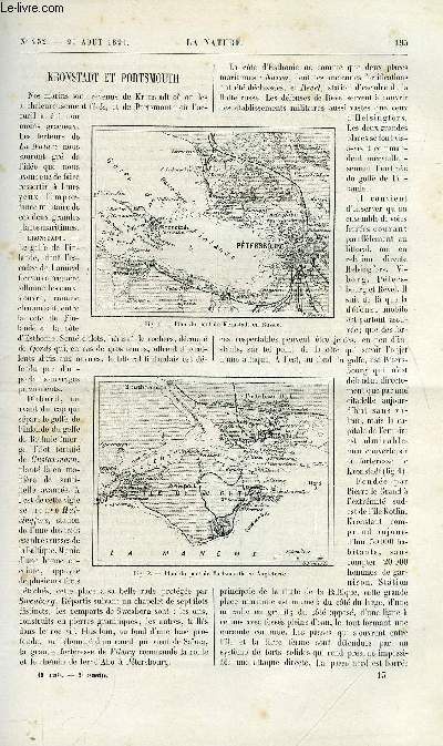 La nature n 952 - Kronstadt et Portsmouth, La caravane gyptienne au jardin d'acclimatation de Paris par J. Deniker, La protection des plantes par V. Brandicourt, Les cultures artificielles des champignons insecticides par J. Danysz, La reproduction