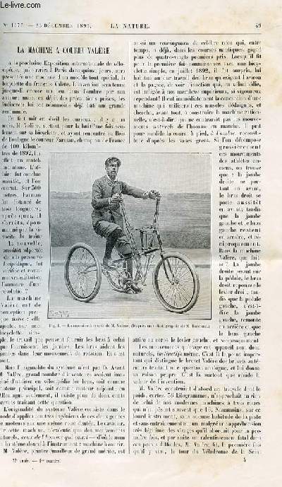 La nature n 1073 - La machine  courir Valre avec gravure dans le texte de la machine. Les drages. le pinceau  air avec gravures dans le texte. La torpille de Fulton avec gravures dans le texte. Arbres  lait par Marsillon. Les chemins de fer