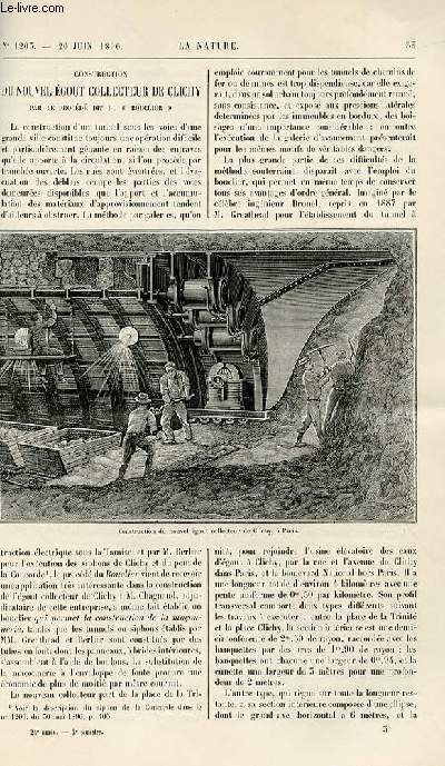 La nature n 1203 - Construction du nouvel gout collecteur de Clichy par le procd dit du 