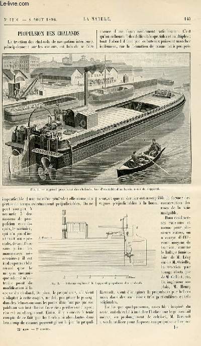 La nature n 1210 - Propulsion des chalands (Bellet) - utilisation de chutes d'eau - procd pour prendre le point dans un brouillard (Durand Grville) - l'appareil self-allumeur - la dcoration florale des fentres - collection de porcelaines de chine