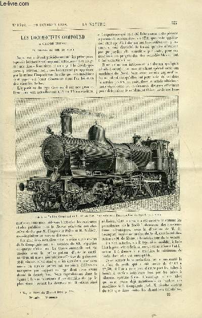 La nature n 1326 - Les locomotives Compound  grande vitesse au chemin de fer du nord - Samarcande - sucre et ure par synthse - le nouveau paquebot belge 