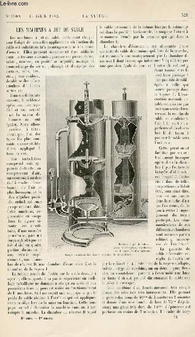 La nature n 1509 - Les machines  jet de sable par Georges Cave. A propos du Saint Suaire de Turin - images produites par des vapeurs avec fac simil de l'impression chimique dans le texte en petit, mdaille du campo dei fiori et ngatif de l'impression