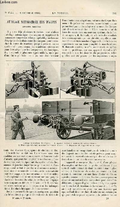 La nature n 1534 - Attelage automatique des wagons, la station transatlantique Marconi au Cap Breton, la comte, la poularde de Bresse, mines de boracite, le langage des alchimistes, poudre de lait, le potto de Bosman, alternateurs de 10 000 chevaux