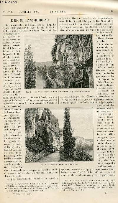 La nature n 1571 - Le Roc de Tayac (dordogne) par E.A . Martel - L'Apiculture en Indo Chine par H . Coupin - Les Exprimental Docks par G .Prod'Homme - La Culture Rationnelle de la truffe par Dr M. Langeron - Les Achantis par Fr de Zeltner