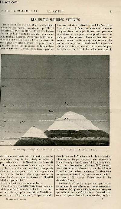 La nature n 1648 - Les Hautes altitudes atteintes par L.R - La Rotation de vnus par L.L - L'oxygne en mdecine et en chirurgie par Dr Z - L'avenir des tudes Scientifiques par Ch Ed Guillaume La Ventillation des tunnels par R Bonnin - Eclats