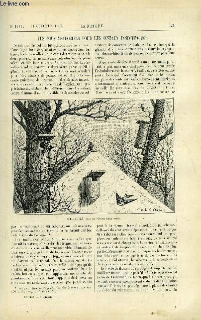 La nature n 1691 - Les Nids artificiels pour les oiseaux insectivores par L. Laloy - L'levage artificiel du GIbier - par P.D - La dcomposition Pyrogne de la gomme Laque - Dfense des cotes contre les rosions de la mer par R.Bonnin - Les Leviers